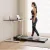 Artiss 400mm Electric Walking Pad Treadmill with 120cm Walnut Standing Desk, Height Adjustable, Dual Motor