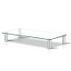 Artiss Adjustable Monitor Stand Riser - Clear Tempered Glass, 600mm x 260mm, 15kg Capacity, Silver Aluminium Legs