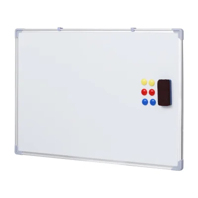 Magnetic Whiteboard 60x90cm Double-Sided Erase Board with Marker, Eraser, Tray & Magnets for Home Office School