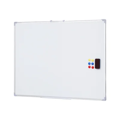 Magnetic Whiteboard 90x120cm Double-Sided Steel Dry Erase Board with Wheels, Marker, Eraser, Magnets, Tray