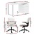 Artiss Computer Desk and Executive Office Chair Set White, 140cm, PU Leather, 3 Drawers, Height Adjustable, Study Home