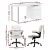 Artiss Computer Desk and Executive Office Chair Set White, 140cm, PU Leather, 3 Drawers, Height Adjustable, Study Home