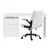Artiss Computer Desk and Executive Office Chair Set White, 140cm, PU Leather, 3 Drawers, Height Adjustable, Study Home