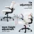 Artiss Computer Desk and Executive Office Chair Set White, 140cm, PU Leather, 3 Drawers, Height Adjustable, Study Home