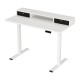 Artiss Electric Standing Desk 120cm Dual Motor Office Table with Shelf, Drawer, Digital Panel, White, Adjustable Height