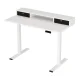 Artiss Electric Standing Desk 120cm Dual Motor Office Table with Shelf, Drawer, Digital Panel, White, Adjustable Height