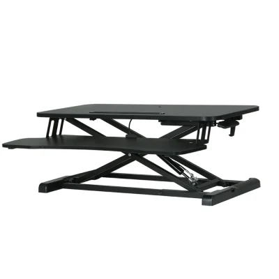 Artiss Standing Desk Riser, MDF & Metal, Black, 80CM, Height Adjustable, 2-Tier Design, Ergonomic Workspace