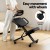 Artiss Ergonomic Kneeling Chair with Mesh Backrest, Adjustable Height, PU Leather Seat, 120kg Capacity, Black