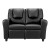 Keezi Kids Recliner Chair - Black PU Leather Sofa with Cup Holder, Adjustable Footrest, Solid Pinewood Frame, 95cm