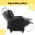 Keezi Kids Recliner Chair - Black PU Leather Sofa with Cup Holder, Adjustable Footrest, Solid Pinewood Frame, 95cm