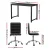 Artiss 120cm Computer Desk & Black PU Leather Office Chair Set, Metal Frame, Height-Adjustable, Modern Design