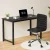 Artiss 120cm Computer Desk & Black PU Leather Office Chair Set, Metal Frame, Height-Adjustable, Modern Design