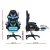 Artiss Gaming Office Chair with 8-Point Massage, RGB LED, PU Leather, Footrest, 135° Recline, 150kg Capacity, Cyan