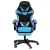 Artiss Gaming Office Chair with 8-Point Massage, RGB LED, PU Leather, Footrest, 135° Recline, 150kg Capacity, Cyan