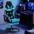Artiss Gaming Office Chair with 8-Point Massage, RGB LED, PU Leather, Footrest, 135° Recline, 150kg Capacity, Cyan