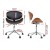 Artiss Wooden Office Chair Black PU Leather Seat, Retro Winged Back, 5 Castor Wheels, Swivel, Adjustable Height 77–86cm