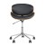 Artiss Wooden Office Chair Black PU Leather Seat, Retro Winged Back, 5 Castor Wheels, Swivel, Adjustable Height 77–86cm