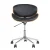 Artiss Wooden Office Chair Black PU Leather Seat, Retro Winged Back, 5 Castor Wheels, Swivel, Adjustable Height 77–86cm