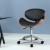 Artiss Wooden Office Chair Black PU Leather Seat, Retro Winged Back, 5 Castor Wheels, Swivel, Adjustable Height 77–86cm