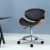 Artiss Wooden Office Chair Black PU Leather Seat, Retro Winged Back, 5 Castor Wheels, Swivel, Adjustable Height 77–86cm