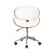 Artiss Wooden Office Chair White PU Leather Seat, Brown Frame, 360° Swivel, Height Adjustable, Retro Modern Design