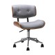 Artiss Wooden Office Chair, Wood/Fabric, Grey/Brown, 77-87cm, Stylish Rotatable Seat, Adjustable, TUV-Certified