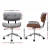 Artiss Wooden Office Chair, Wood/Fabric, Grey/Brown, 77-87cm, Stylish Rotatable Seat, Adjustable, TUV-Certified