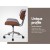 Artiss Wooden Office Chair, Wood/Fabric, Grey/Brown, 77-87cm, Stylish Rotatable Seat, Adjustable, TUV-Certified