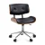 Artiss Wooden Office Chair with PU Leather Seat, Swivel, Height Adjustable, Black/Brown, 77-87cm, 3-Year Warranty