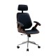 Artiss Wooden Office Chair, PU Leather Seat, Black, Adjustable, 360° Swivel, High Back, Chrome Base, Home Office Artiss Wooden Office Chair, PU Leather Seat, Black, Adjustable, 360° Swivel, High Back, Chrome Base, Home Office