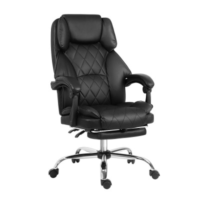 Artiss Executive Office Chair, PU Leather with Footrest, Black, Adjustable Height & Recline, Ergonomic Comfort Artiss Executive Office Chair, PU Leather with Footrest, Black, Adjustable Height & Recline, Ergonomic Comfort