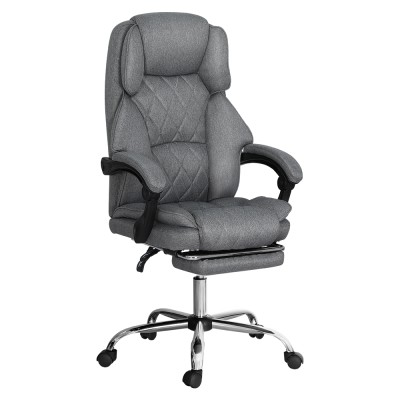 Artiss Executive Office Chair, Fabric with Footrest, Grey, 67x67x126cm, Ergonomic High-Back, Adjustable Recline Artiss Executive Office Chair, Fabric with Footrest, Grey, 67x67x126cm, Ergonomic High-Back, Adjustable Recline