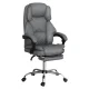 Artiss Executive Office Chair, Fabric with Footrest, Grey, 67x67x126cm, Ergonomic High-Back, Adjustable Recline