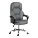 Artiss Executive Office Chair, Fabric Recliner, Grey, 67x67x126cm, High-Back, Adjustable, Ergonomic, with Footrest