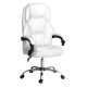 Artiss Executive Office Chair, PU Leather Recliner, High-Back, White, 67x67x126cm, Adjustable Comfort, Chrome Base