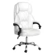Artiss Executive Office Chair, PU Leather Recliner, High-Back, White, 67x67x126cm, Adjustable Comfort, Chrome Base Artiss Executive Office Chair, PU Leather Recliner, High-Back, White, 67x67x126cm, Adjustable Comfort, Chrome Base