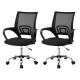 Artiss 2x Mid-Back Mesh Office Chair, Black - Breathable, Lumbar Support, 360° Swivel, Adjustable Height, Chrome Base