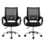 Artiss 2x Mid-Back Mesh Office Chair, Black - Breathable, Lumbar Support, 360° Swivel, Adjustable Height, Chrome Base