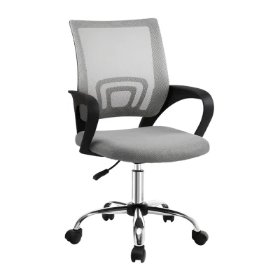 Artiss Mesh Office Chair, Mid-Back, Breathable Mesh, Grey - Ergonomic, Adjustable Height, 360° Swivel, Lumbar Support