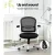 Artiss Galene Mesh Office Chair, Mid Back, Black, 60x60x89-99cm, Ergonomic, Adjustable, Comfortable, Home Office Seating
