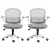 Artiss Galene 2x Grey Mesh Office Chair - Mid Back, Adjustable Height, Flip-Up Armrests, 360° Swivel, Breathable Comfort
