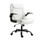 Artiss Executive Office Chair, PU Leather, Mid Back, White, 67x65x95-103cm, Ergonomic Comfort & Stylish Design