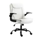 Artiss Executive Office Chair, PU Leather, Mid Back, White, 67x65x95-103cm, Ergonomic Comfort & Stylish Design