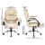 Artiss Rainier Beige Executive Office Chair - High-Back PU Leather, Tilt & Height Adjustable, 360° Swivel, Chrome Base