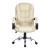 Artiss Rainier Beige Executive Office Chair - High-Back PU Leather, Tilt & Height Adjustable, 360° Swivel, Chrome Base
