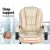 Artiss Rainier Beige Executive Office Chair - High-Back PU Leather, Tilt & Height Adjustable, 360° Swivel, Chrome Base