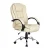 Artiss Rainier Beige Executive Office Chair - High-Back PU Leather, Tilt & Height Adjustable, 360° Swivel, Chrome Base