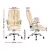 Artiss Kea Executive Office Chair Beige PU Leather, High Back, Lumbar Support, Tilt, Retractable Armrests, 150kg