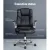 Artiss Kea Executive Office Chair Black PU Leather, High Back, Lumbar Support, Tilt, Retractable Armrests, 150kg