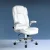 Artiss Kea Executive Office Chair White Leather, High Back, Lumbar Support, Tilt, Retractable Armrests, 150kg Capacity